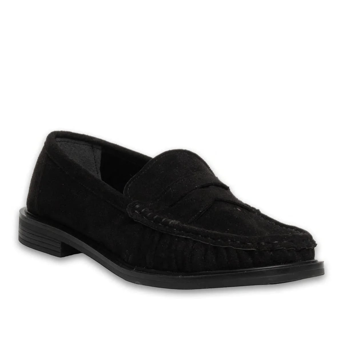 Siyah Kadın Loafer – Süet Dokulu, Günlük Model | Toptan Satışa Uygun - Renk: Siyah - Fotoğraf 2 / 4