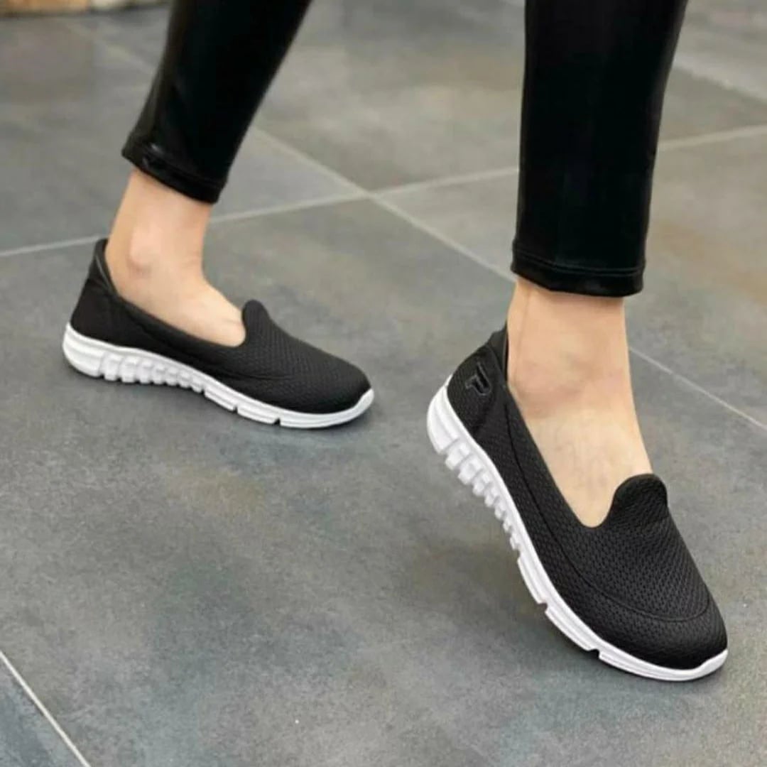Toptan Siyah Beyaz File Detaylı Kadın Spor Sneaker Rahat Günlük Model - Renk: Siyah-Beyaz - Fotoğraf 2 / 2