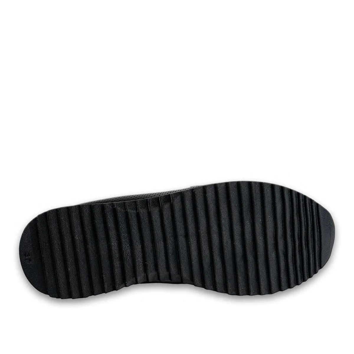 Toptan Siyah Suni Deri Spor Sneaker Zincir Tokalı Şık Model - Renk: Siyah - Fotoğraf 4 / 4