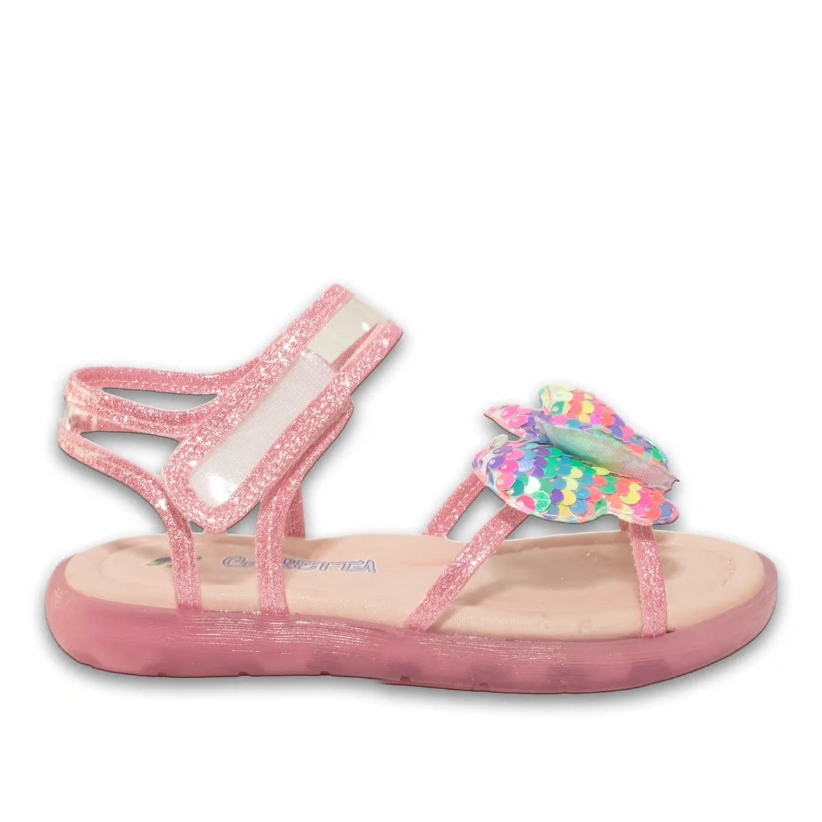 Toptan Cırt Bantlı Pembe File Detaylı Sandalet Modeli Yazlık, Hafif ve Konforlu Tasarım - Renk: Pembe - Fotoğraf 1 / 3