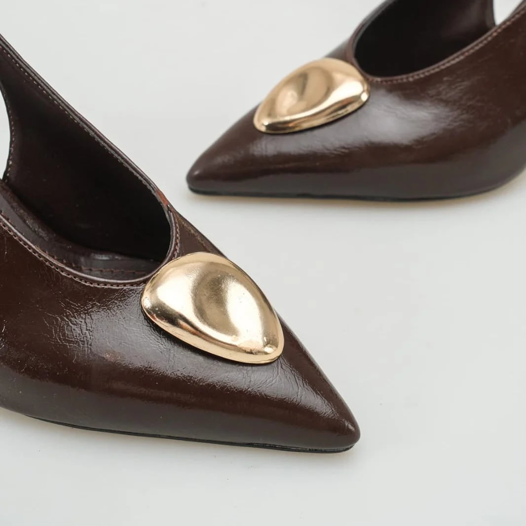 Kahve Kadın Stiletto Suni Deri Klasik Şık Zarif Rahat Günlük Ofis Tüm Sezon Kullanıma Uygun Kadın Ayakkabı Modeli Toptan - Renk: Kahve - Fotoğraf 3 / 3