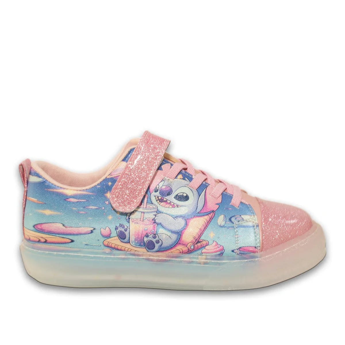 Toptan Simli Pembe File Detaylı Spor Sneaker Günlük Kullanıma Uygun Hafif ve Konforlu Model - Renk: Pembe - Fotoğraf 1 / 4